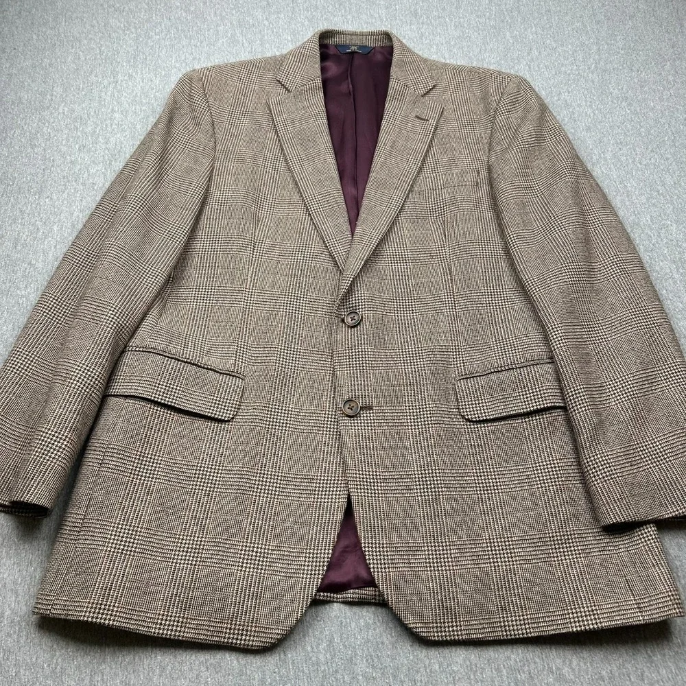 Brooks Brothers 346 Madison Fit Wool Blazer Mens 41R Glen Check Sport Coat